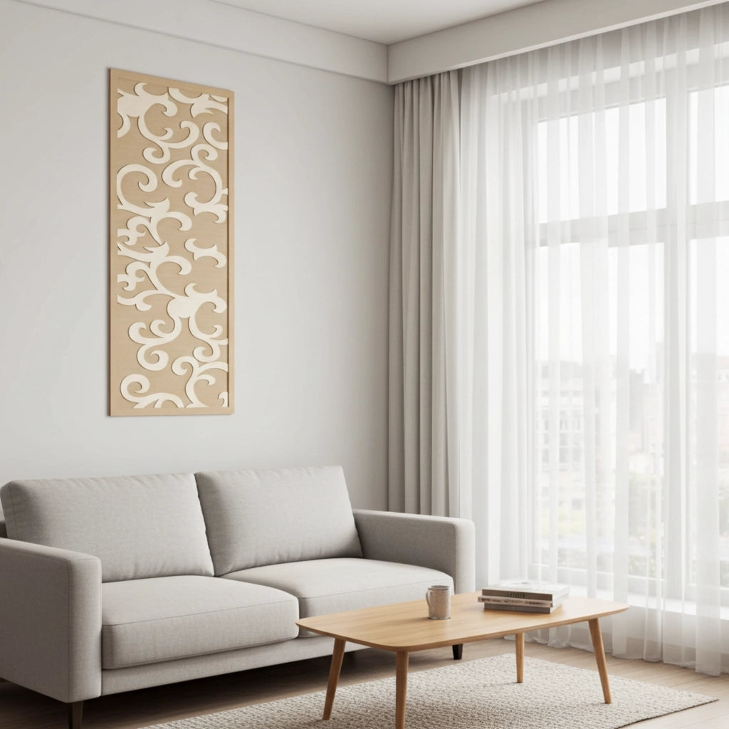 Composición mural con paneles geométricos modulares de diseño moderno