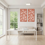 Panel decorativo floral modular para paredes interiores. Diseño elegante con hojas y flores, ideal para decoración moderna y natural.
