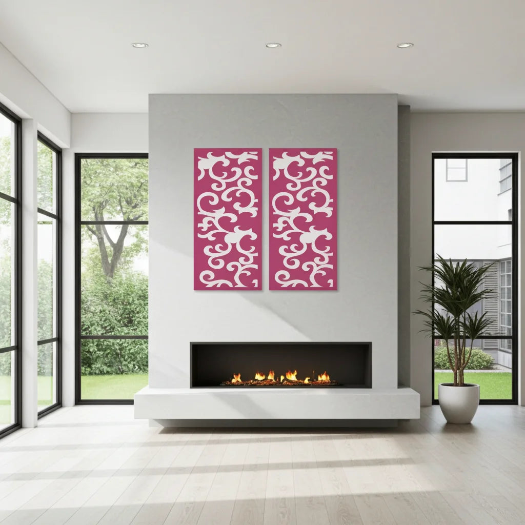 Composición mural con paneles geométricos modulares de diseño moderno