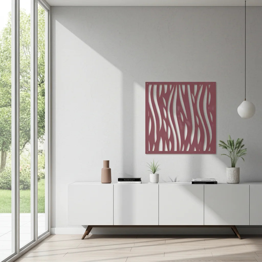 Diseño geométrico abstracto en panel decorativo de pared