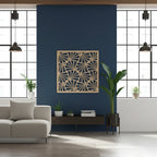 Diseño geométrico abstracto en panel decorativo de pared