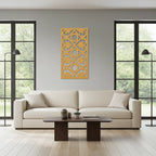 Detalle de panel ornamental geométrico con diseño modular en relieve