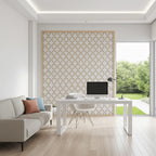 Panel ornamental modular geométrico de madera para decoración de pared interior