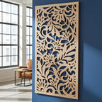 Panel decorativo geométrico modular instalado en pared moderna