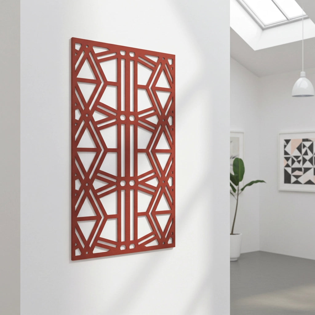 Composición mural con paneles geométricos modulares de diseño moderno