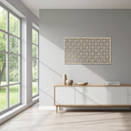 Panel decorativo de madera con patrón geométrico para interiores