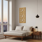 Detalle de panel ornamental geométrico con diseño modular en relieve