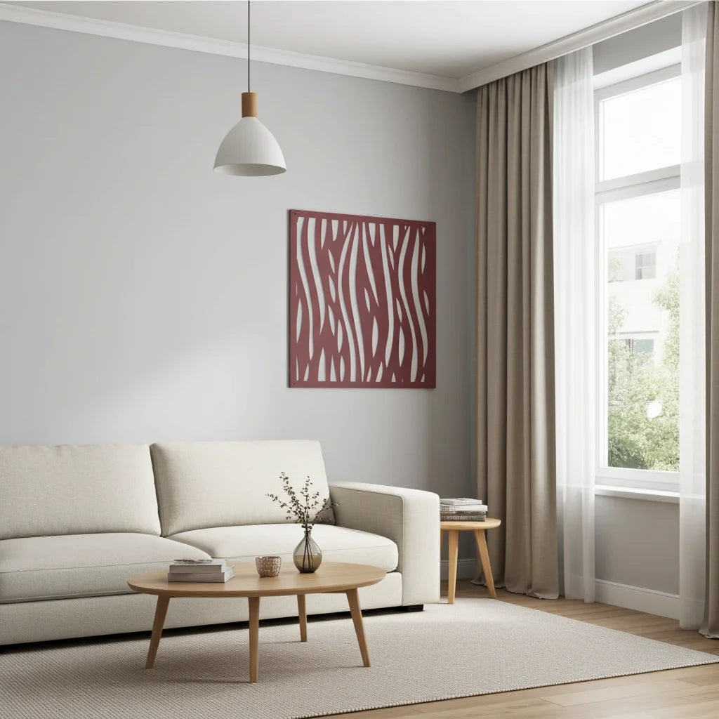 Diseño geométrico abstracto en panel decorativo de pared