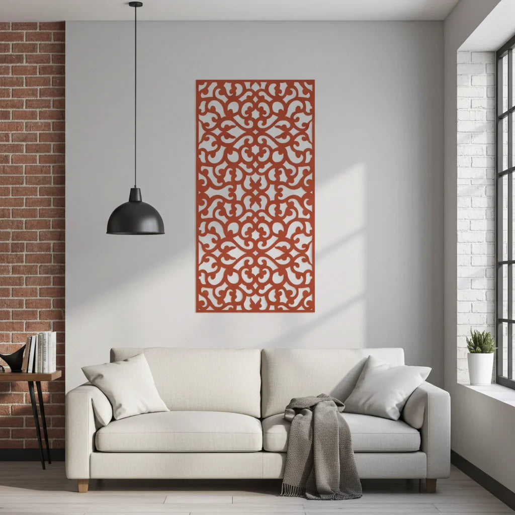 Revestimiento mural con panel ornamental geométrico moderno