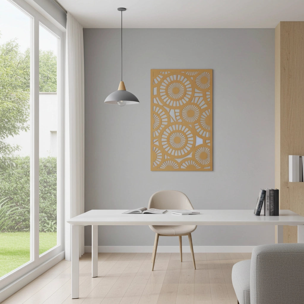 Panel ornamental modular geométrico para diseño de interiores elegantes