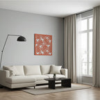 Panel decorativo modular de madera con diseño vegetal