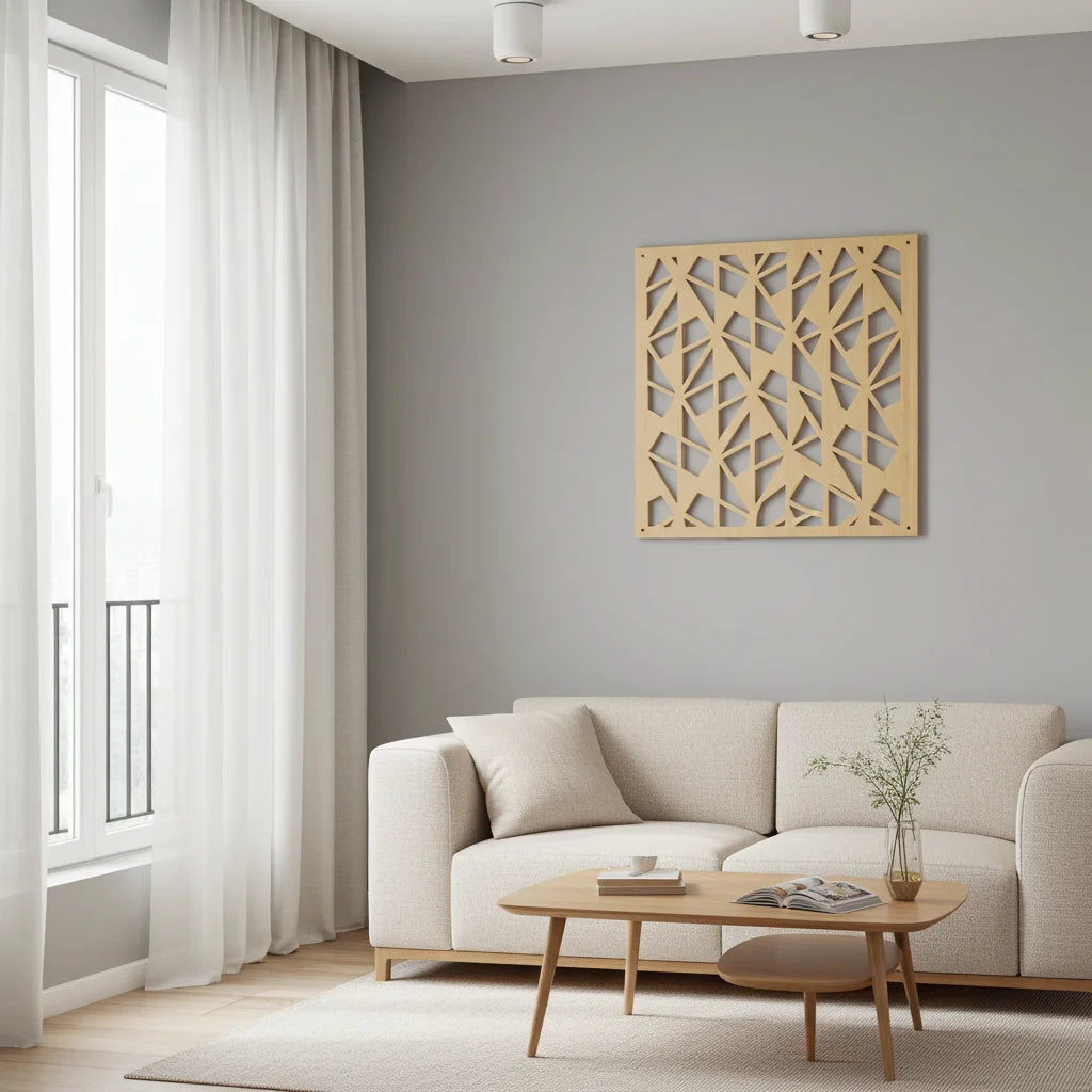 Detalle de panel decorativo geométrico de diseño moderno