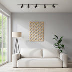 Panel decorativo de madera con patrón geométrico para interiores